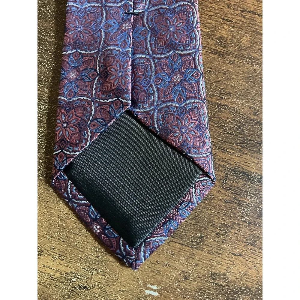 Men's Pronto Uomo Pink Floeral‎ Necktie 100% Silk
